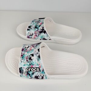 Classic Crocs Women's Crocs Jibbitz Charms TieDye Graphic Slide Size 11